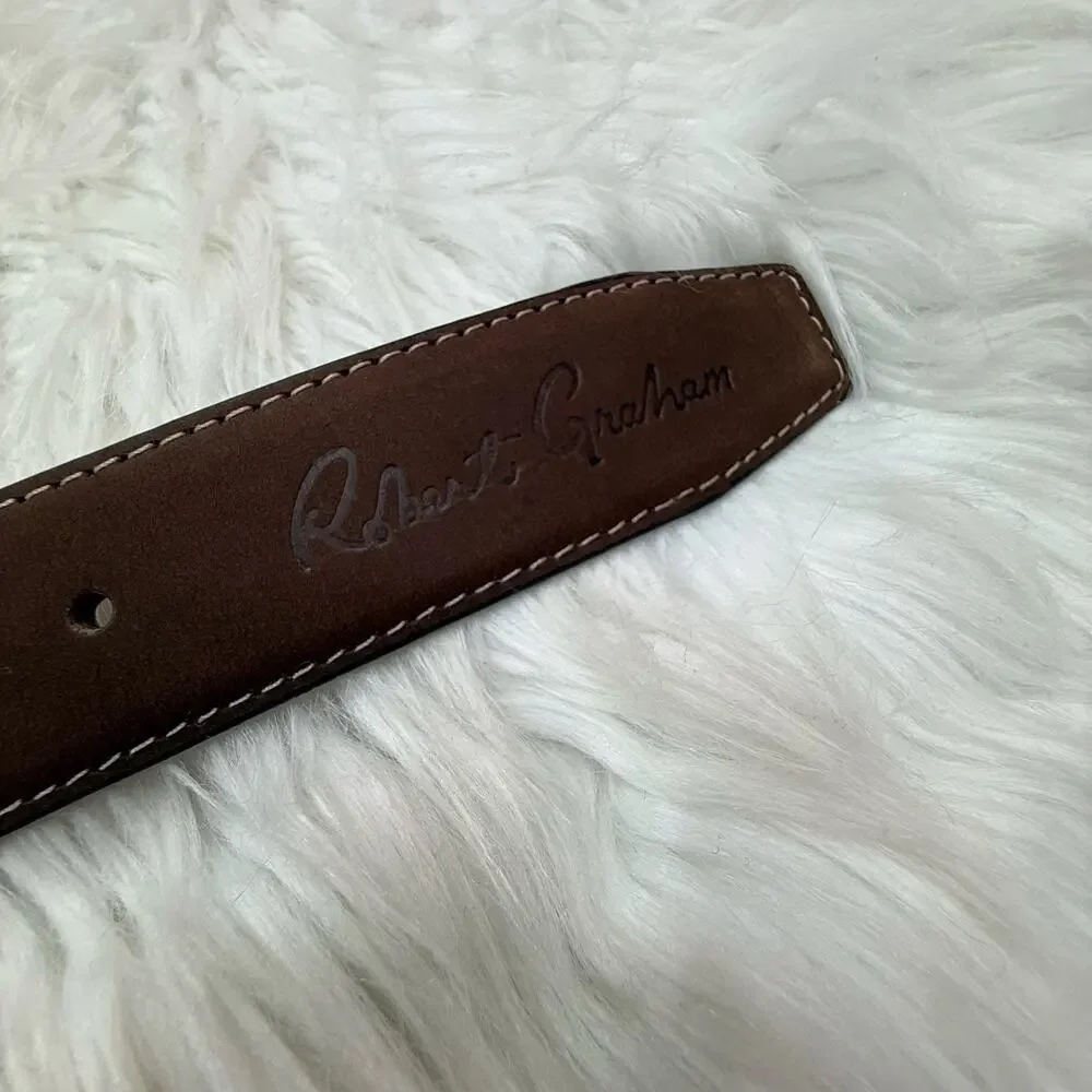 Robert Graham Men's Ripaso Belt Tan Size 36 NWT Modern Classic Quiet Luxury